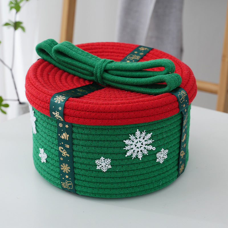 Decorative storage basket with Christmas motif