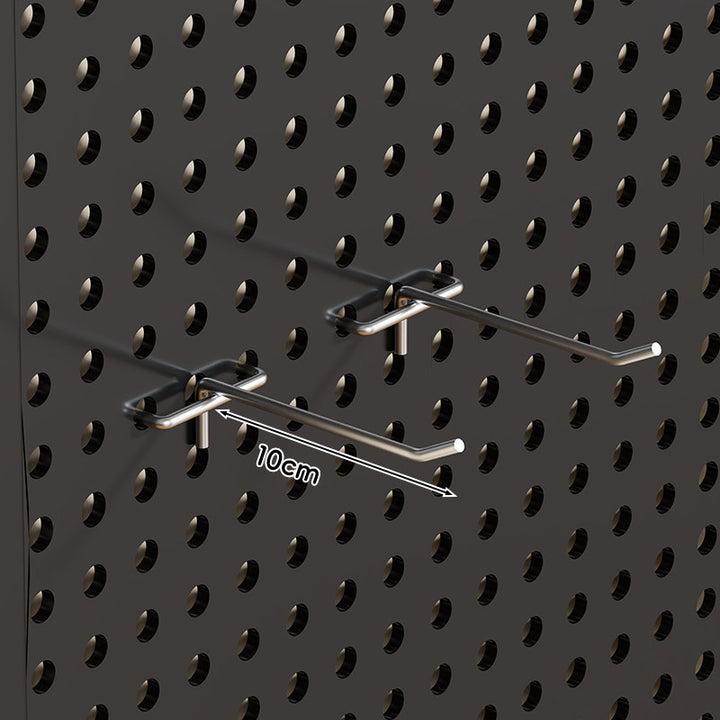 Heavy-Duty Wall-Mounted Perforated Steel Pegboard Tool Organizer with Modular Hooks and Shelf