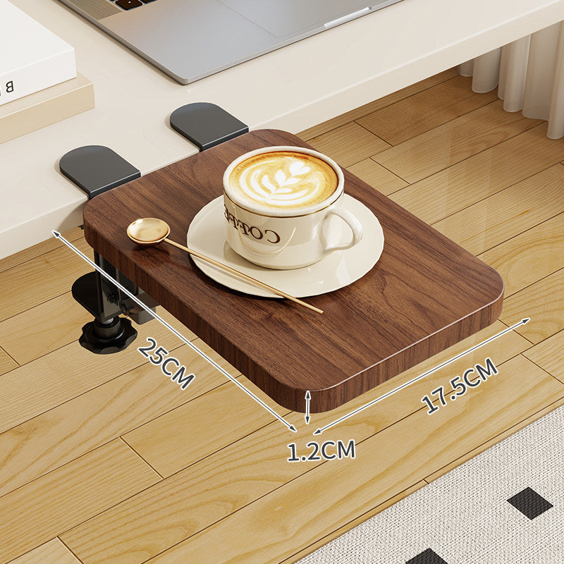 Clamp-On Foldable Bamboo Side Tray Table for Desk and Sofa