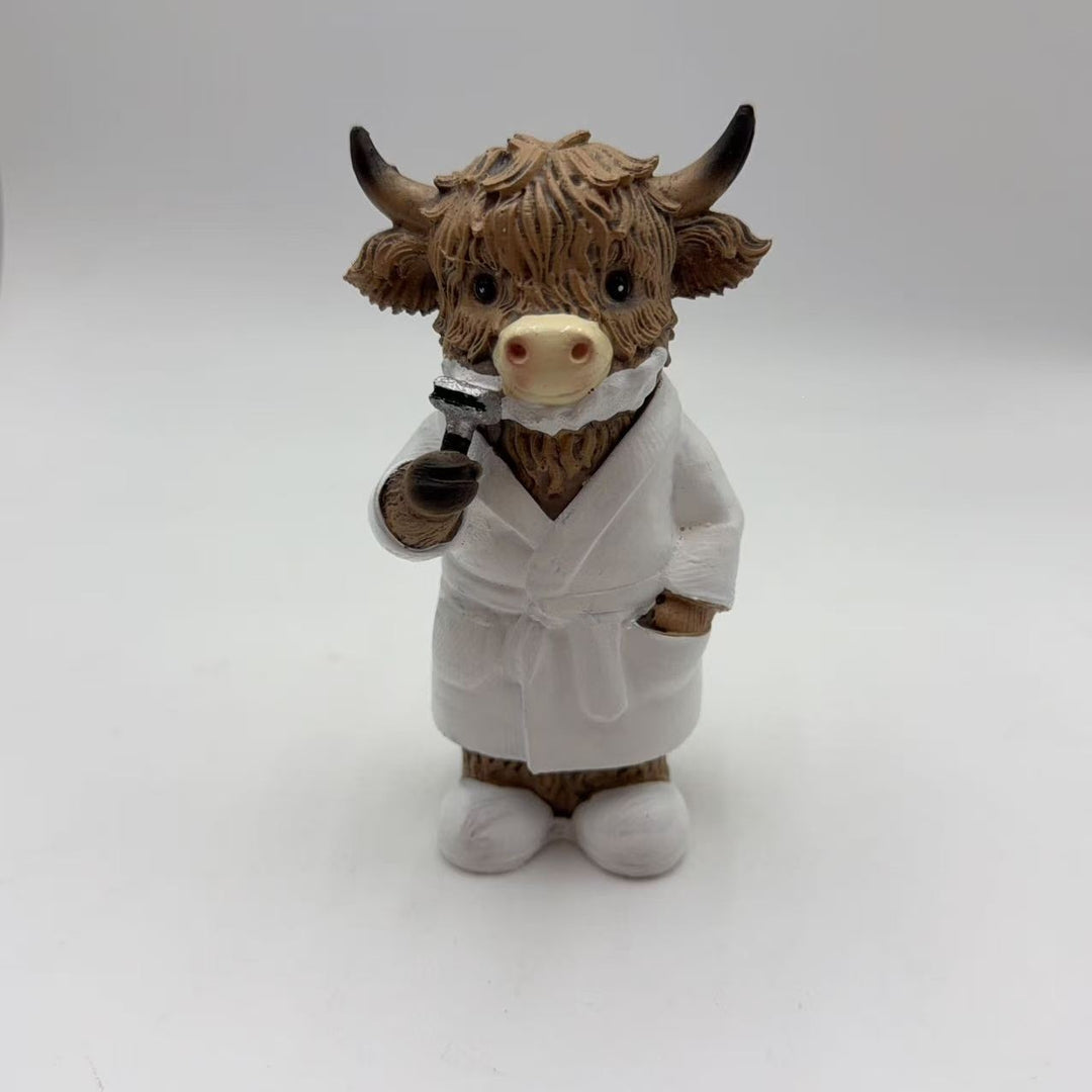 Funny Highland Cattle Bathroom Figure