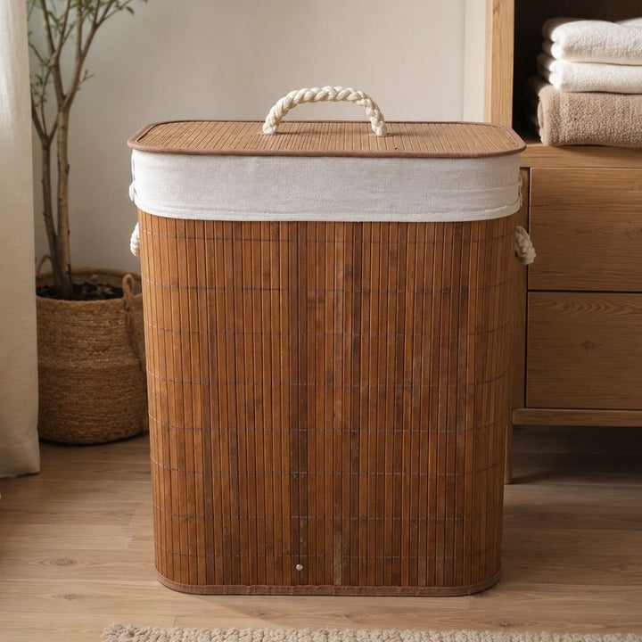 Laundry basket with lid and handle