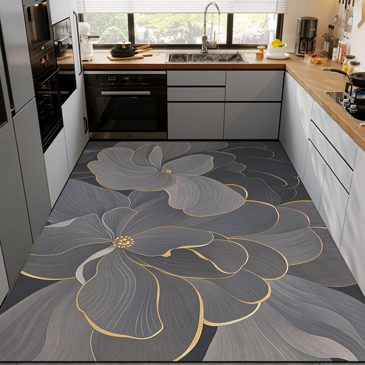 Floral Pattern Kitchen Mat