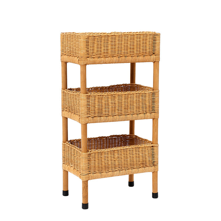 Versatile shelf cart with woven baskets