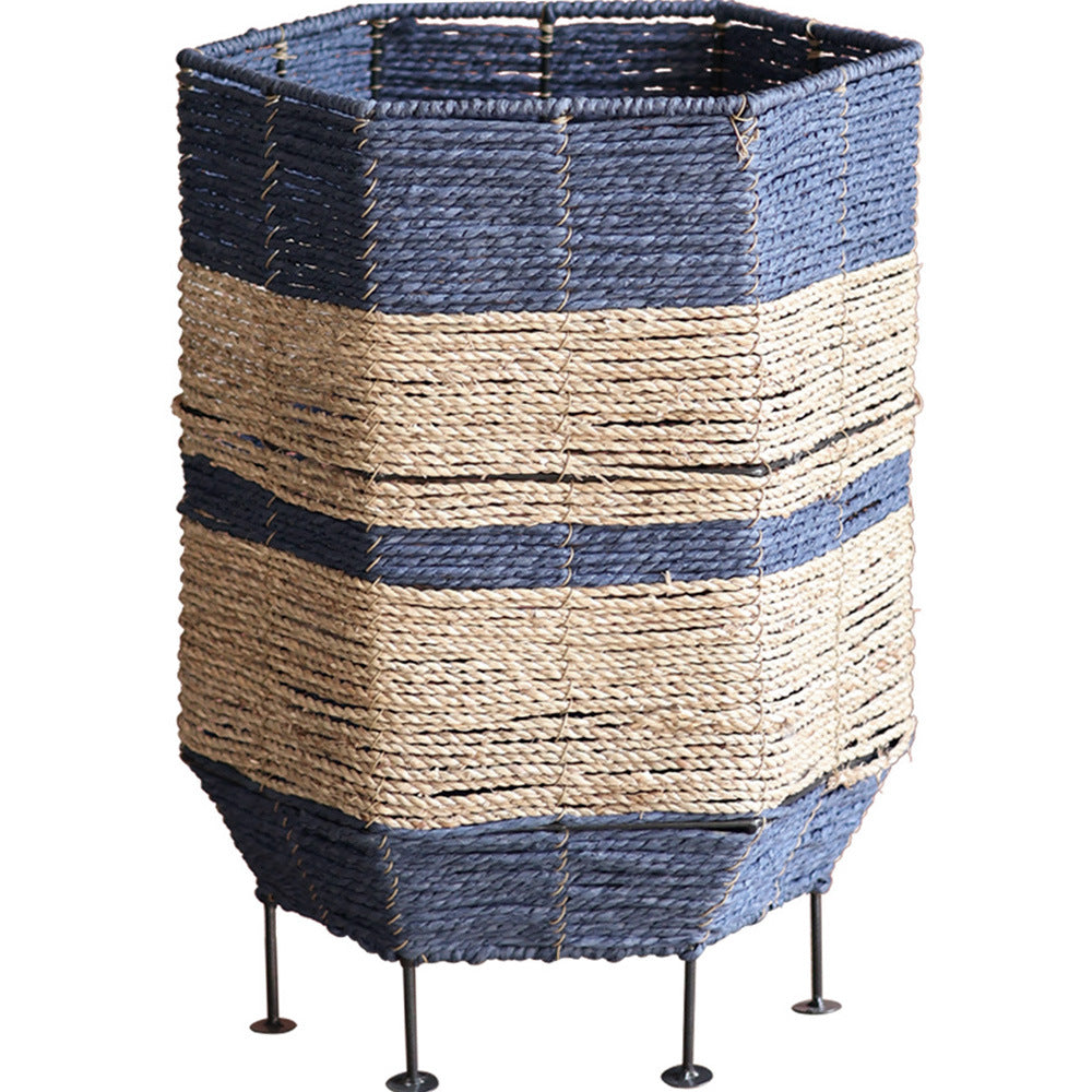 Decorative laundry basket with metal legs
