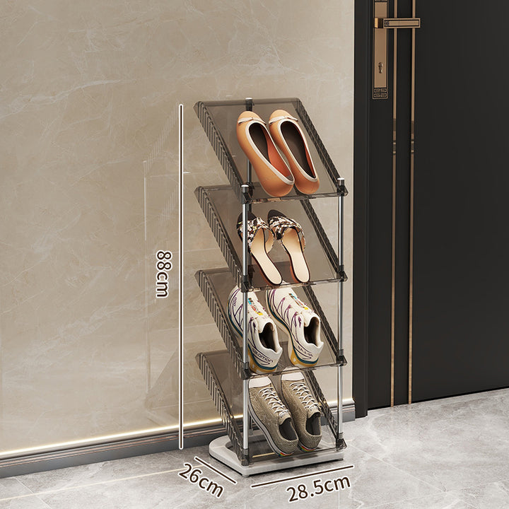 Shoe rack with transparent design