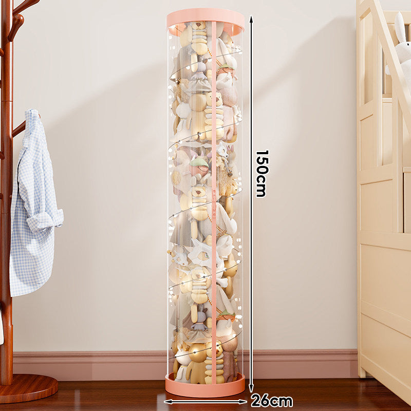 Vertical Transparent Plush Toy Storage Cylinder Organizer