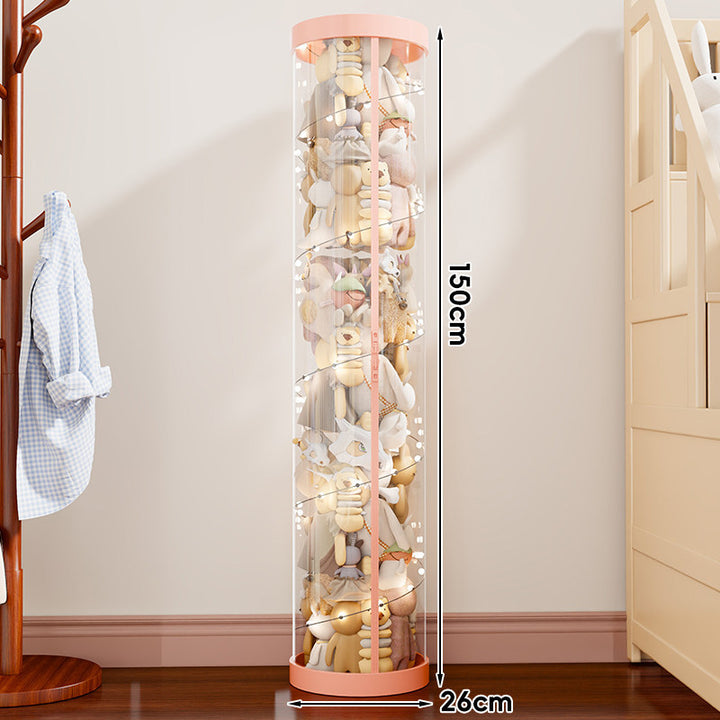 Vertical Transparent Plush Toy Storage Cylinder Organizer