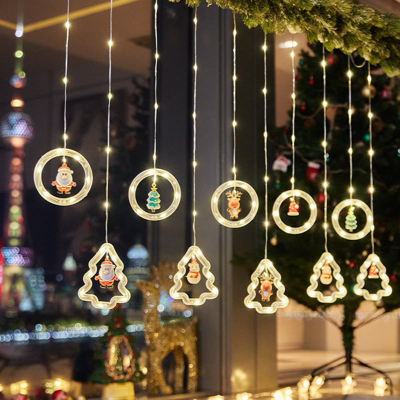 Christmas decorative light stars with snowflakes