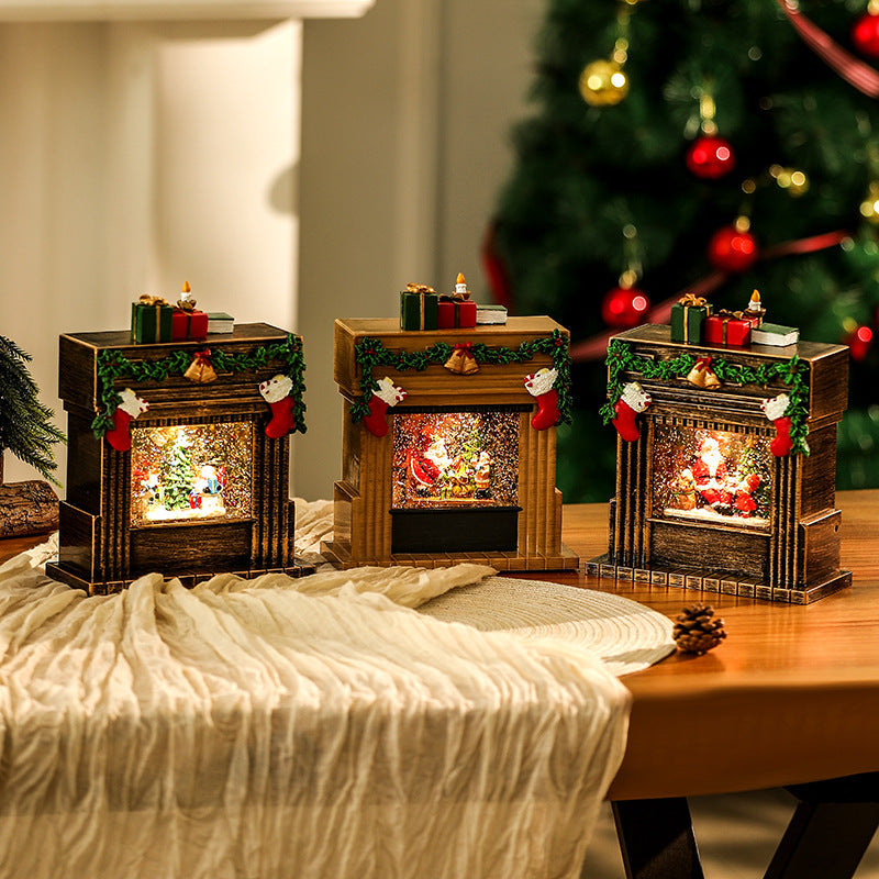 Decorative Christmas Romance Fireplace Figure