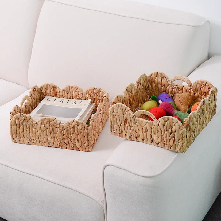 Decorative Storage Basket Made of Woven Natural Material