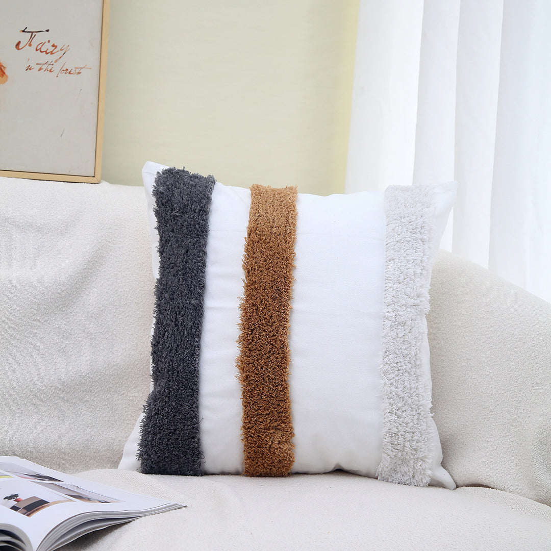 Textured Modern Geometric Throw Pillow