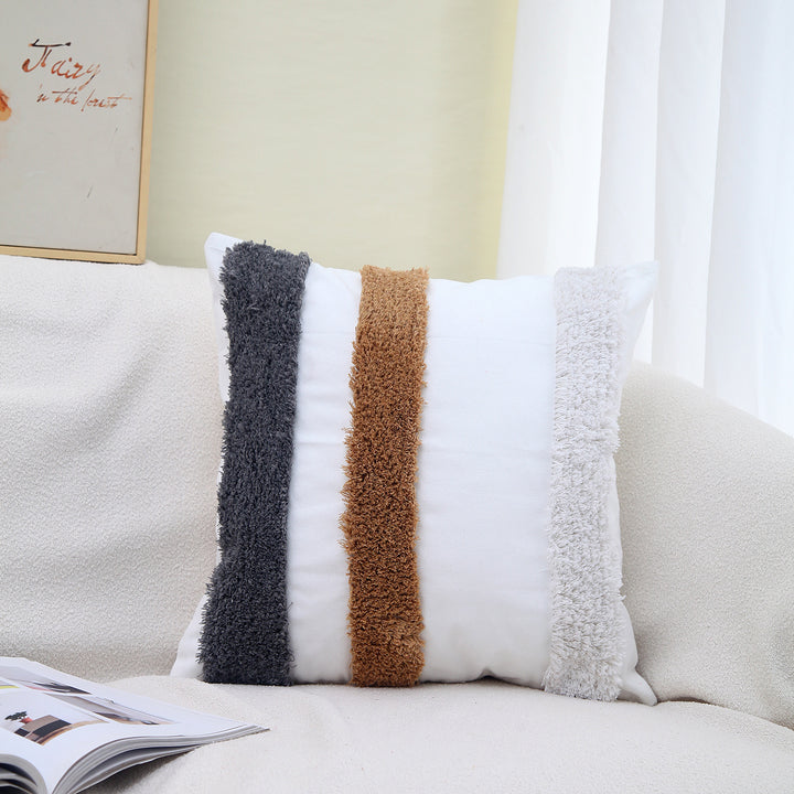 Textured Modern Geometric Throw Pillow