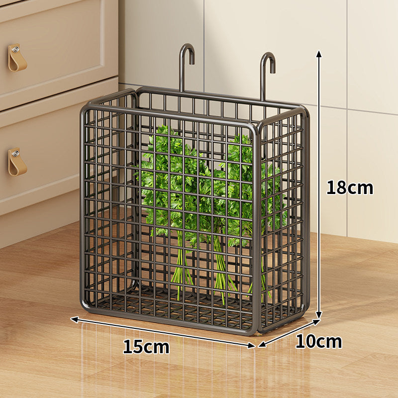 Rolling Metal Mesh Produce Storage Cart with Tall Vertical Compartment and Removable Shelves