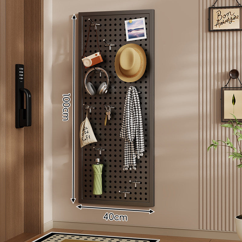 Wall-Mounted Perforated Pegboard Organizer Panel with Metal Frame