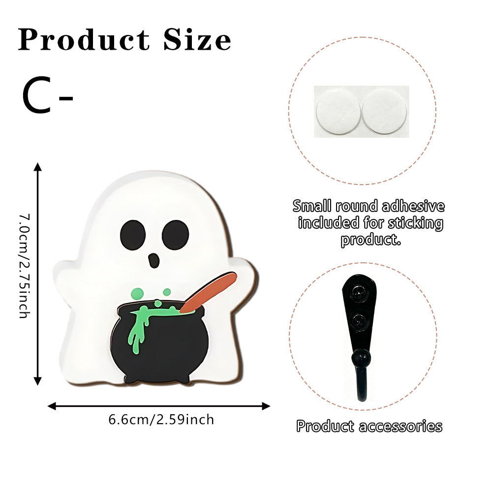 Creepy decorative figure with ghost and scythe