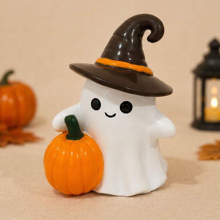 Decorative ghost figure with pumpkin