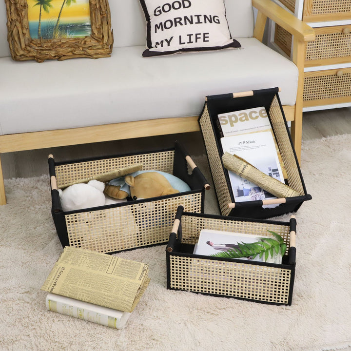 Modern storage container with rattan look