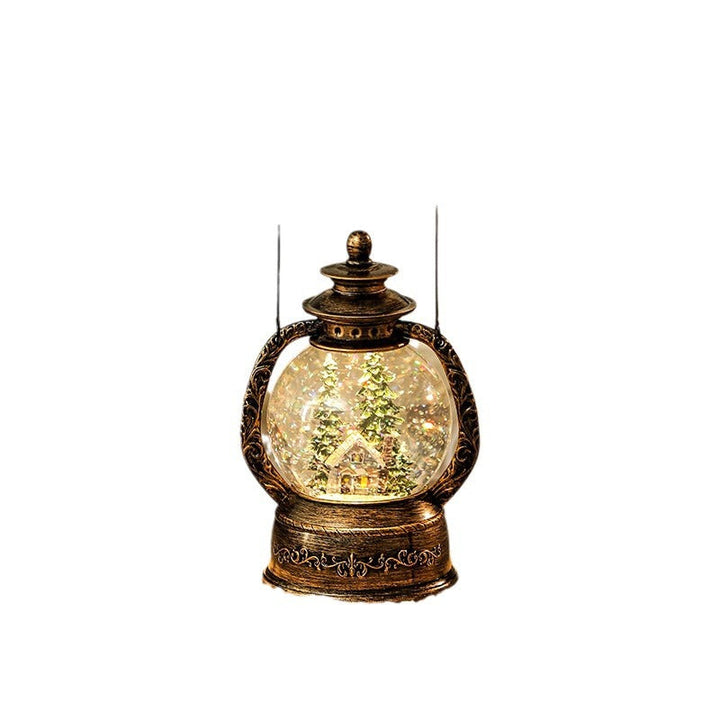 Nostalgic Christmas lantern with snow globe