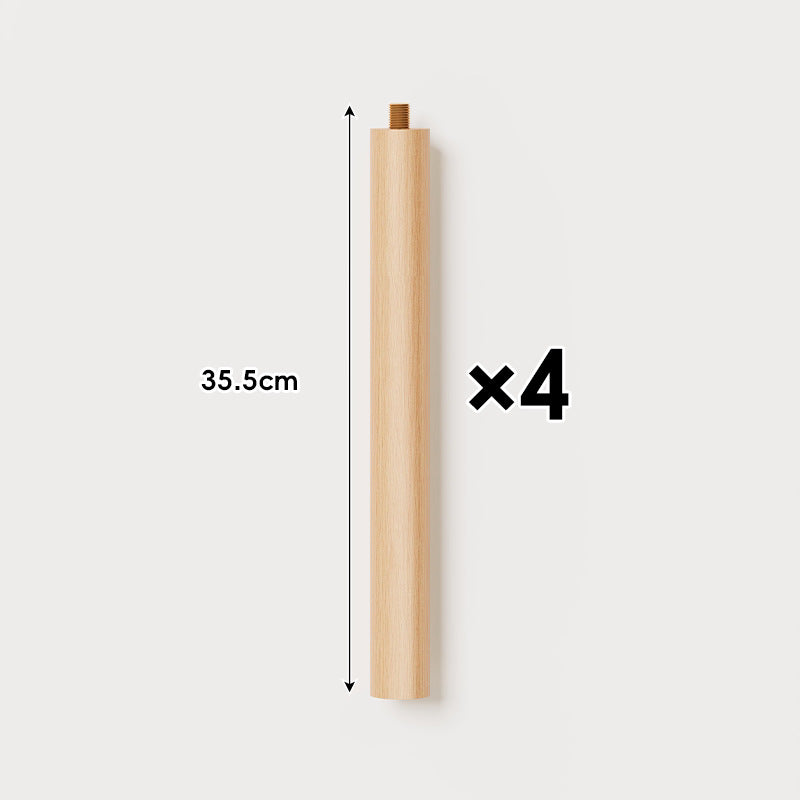 Solid Beech Wood Threaded Round Furniture Legs Set for Sofa Table Cabinet