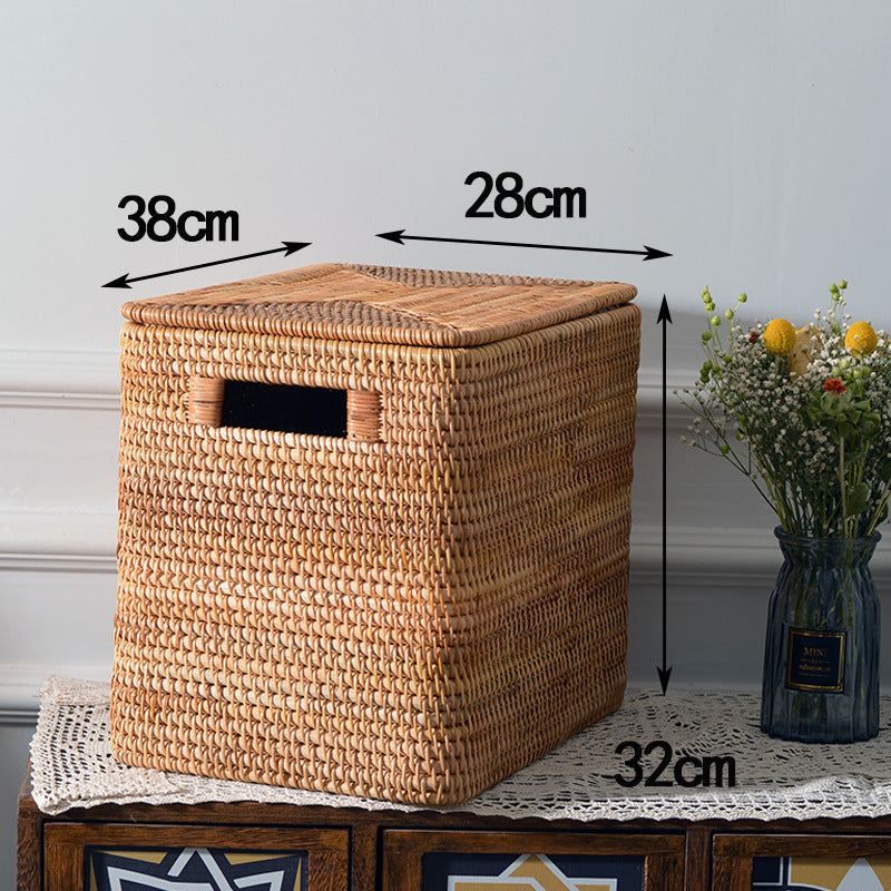 Storage box made of woven material