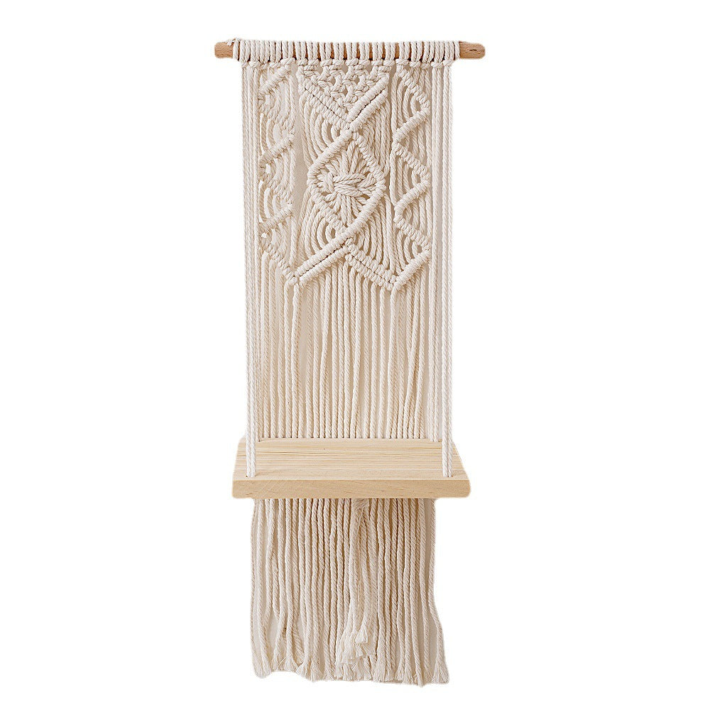 Macramé Wall Hanging Planter Shelf