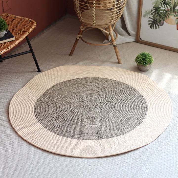 Round woven rug