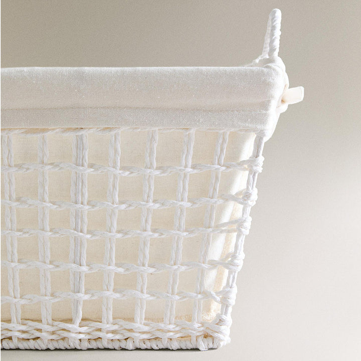 Handcrafted storage basket made of soft natural material
