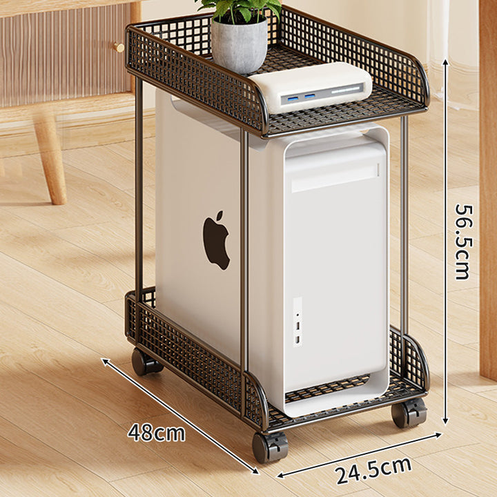 Mobile Adjustable CPU Tower Stand with Locking Swivel Casters