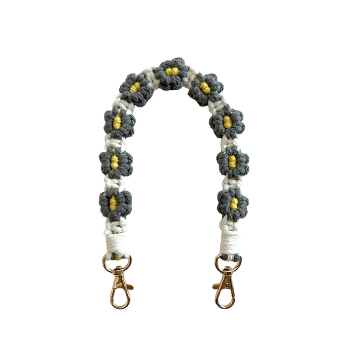 Floral Macrame Keychain Strap
