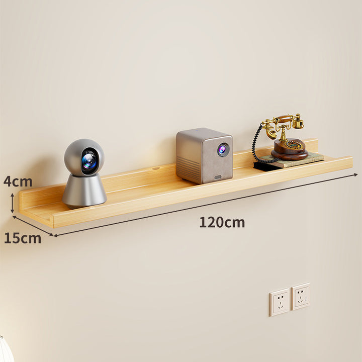 Wall-Mounted Floating Display Shelf with Raised Lip Concealed Brackets