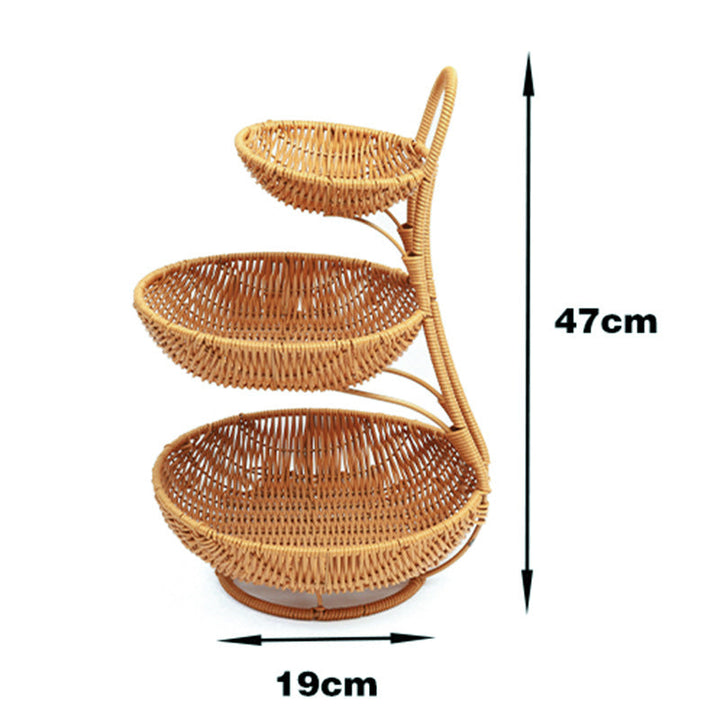 Multi-Tiered Wicker Display Stand