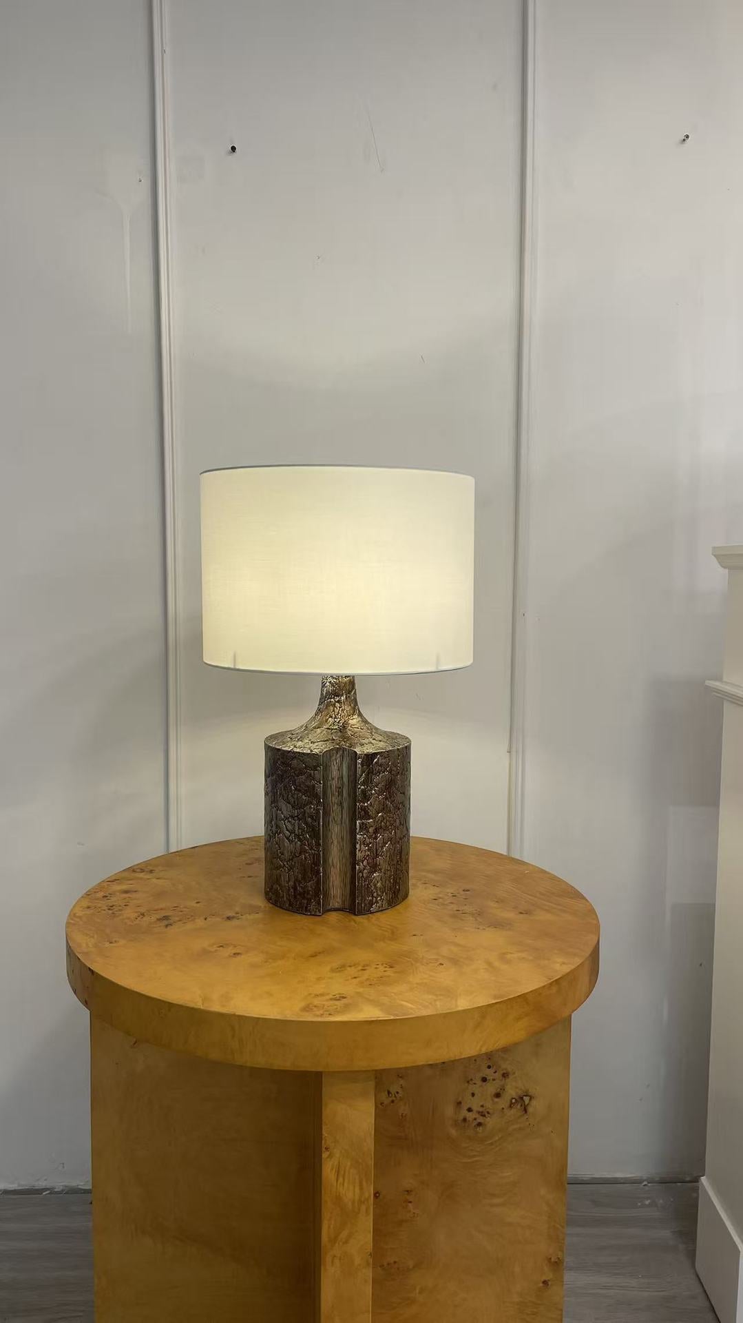 Artistic wooden table lamp