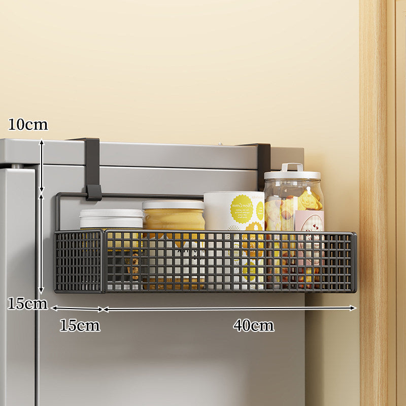 Over-Door Two Tier Metal Mesh Hanging Kitchen Storage Basket Organizer with Hooks