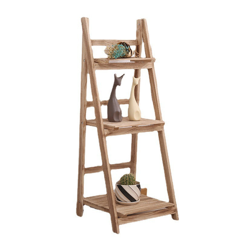 Multi-Tiered Wooden Ladder Shelf