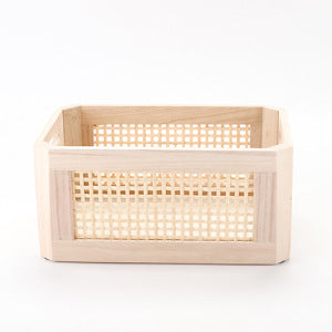 Practical storage basket made of wood