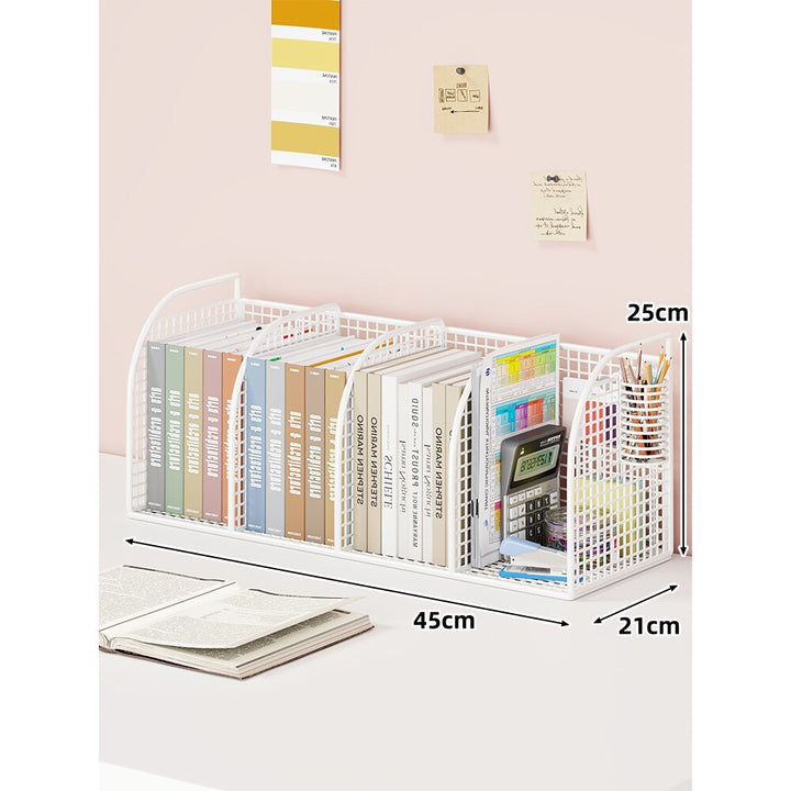 Mesh Desk Tidy with Triple Vertical Compartments for Files & Office Supplies