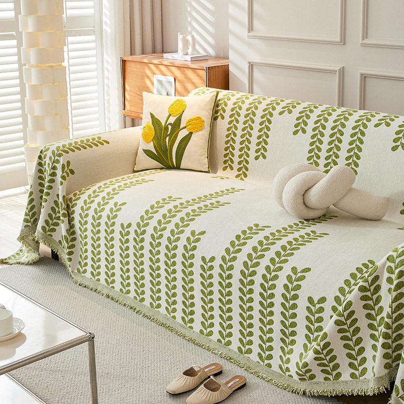 Decorative Foliage Print Throw Blanket
