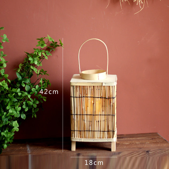 Stylish lantern made of natural materials