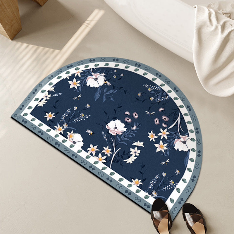 Elegant Floral Design Area Mat for Home