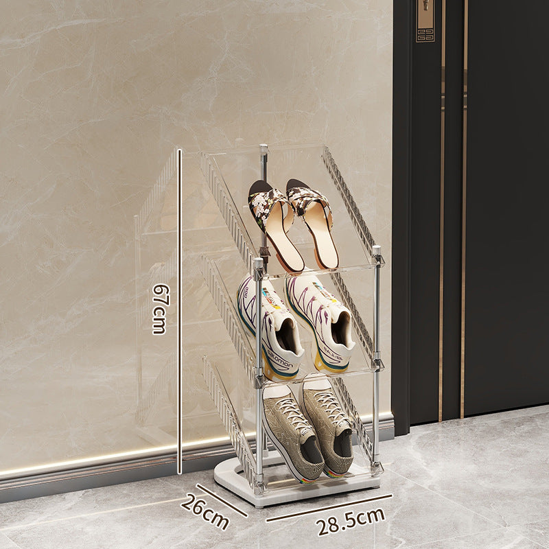 Shoe rack with transparent design