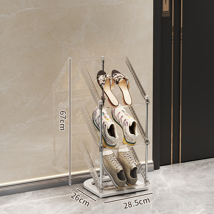 Shoe rack with transparent design