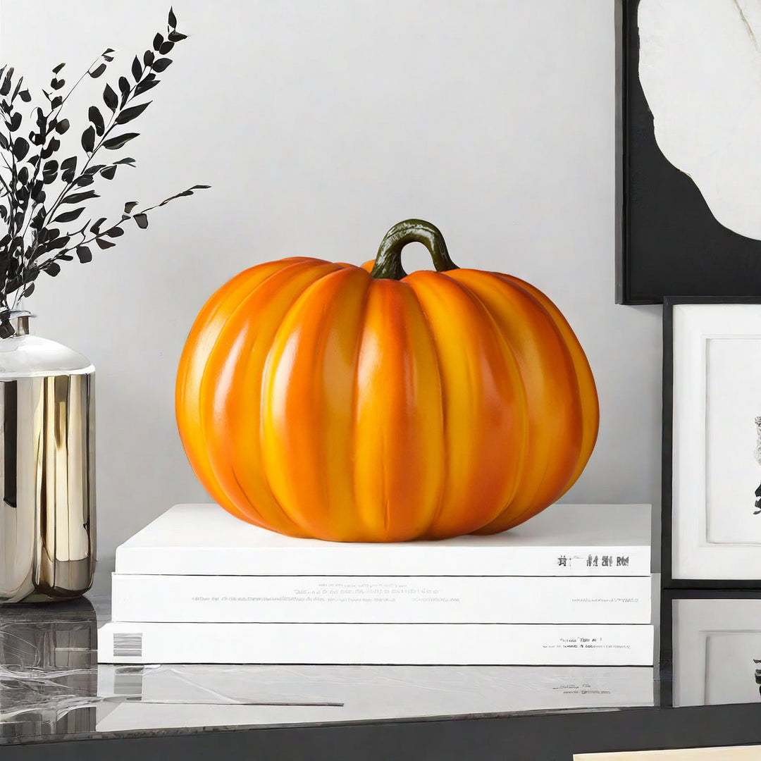 Decorative pumpkin figure as autumn probe