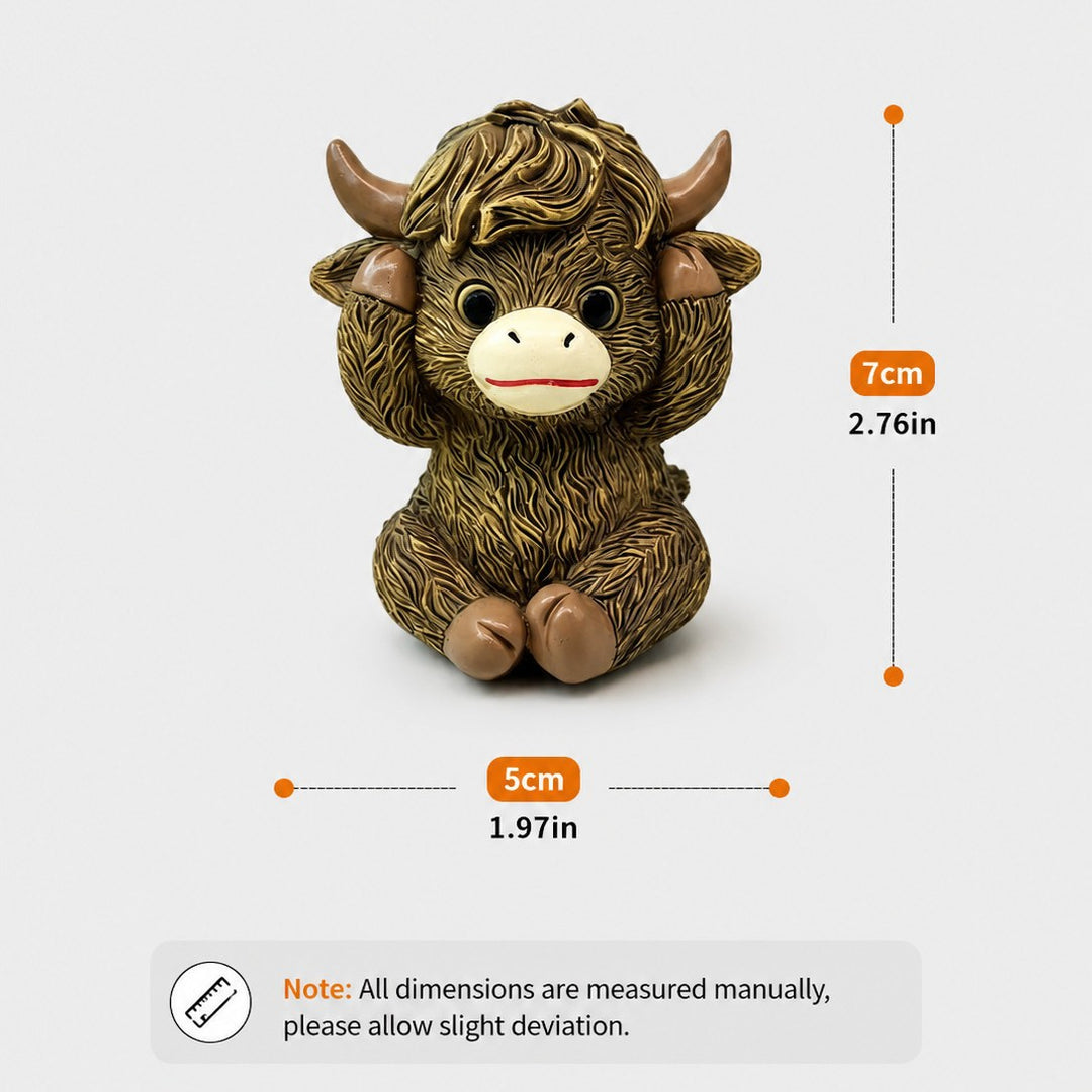 Whimsical Highland Cow Figurine