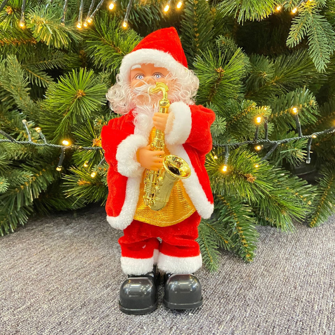 Cute Santa Claus with Christmas greeting sign