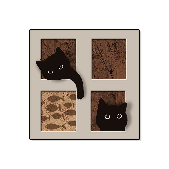 Decorative Framed Cat Artwork