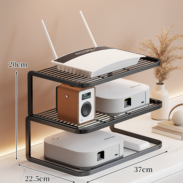 Ventilated Desktop Router and Modem Stand Organizer