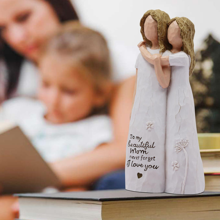 Heartwarming Mother and Daughter Figurine