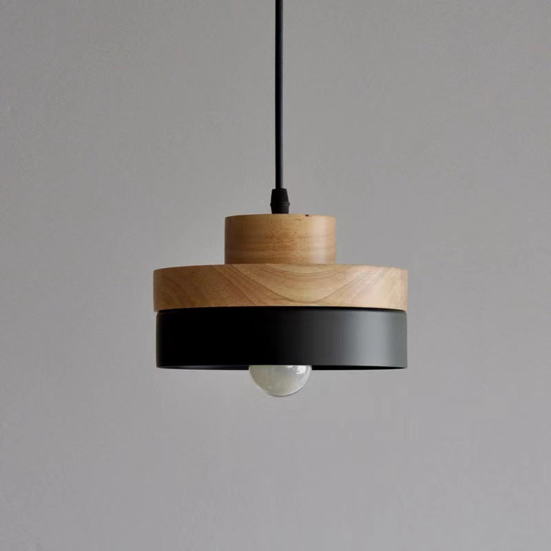 Geometric Layered Wooden Pendant Light