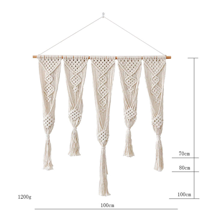 Elegant macramé wall hanging with intricate details
