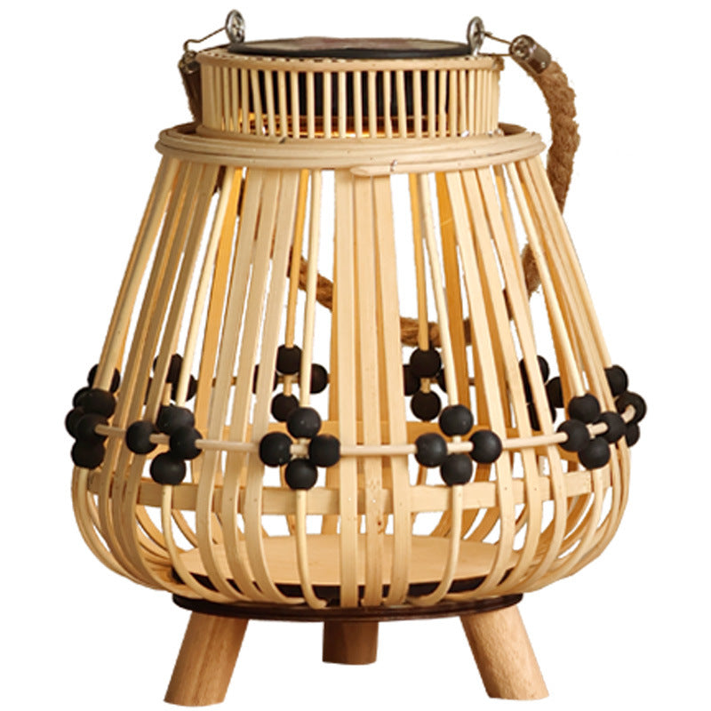 Decorative light source with natural rattan